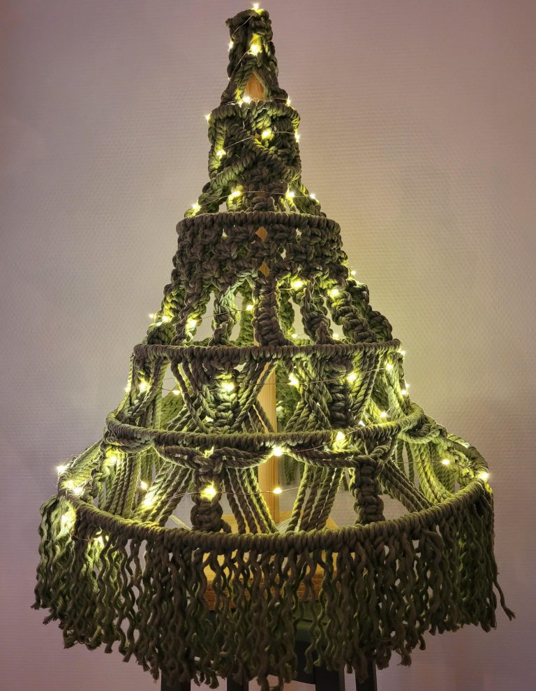 Macramé kerstboom XXL 54 cm - Afbeelding 3